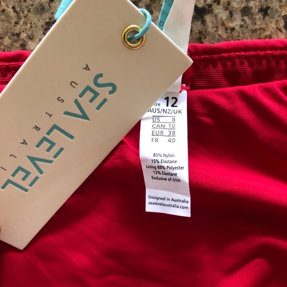 NWT Eco Essentials Mid Bikini Pant- Red - Picture 5 of 7